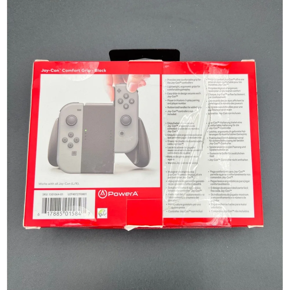 PowerA Nintendo Switch Joy-Con Comfort Grip Black 1501064-01 Official Licensed